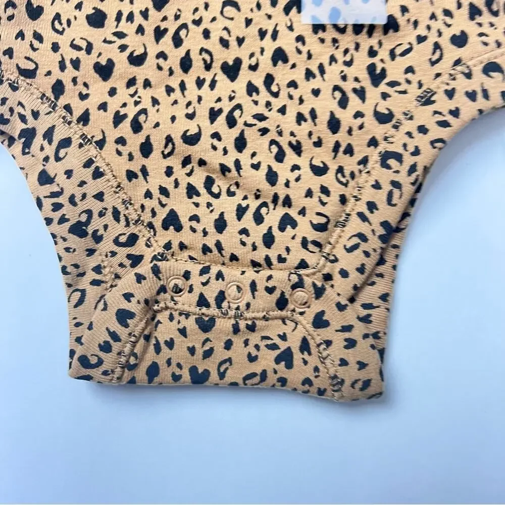 Old Navy Baby Girl Crew Neck Animal Print One-piece Long Sleeve Sz 3-6 M